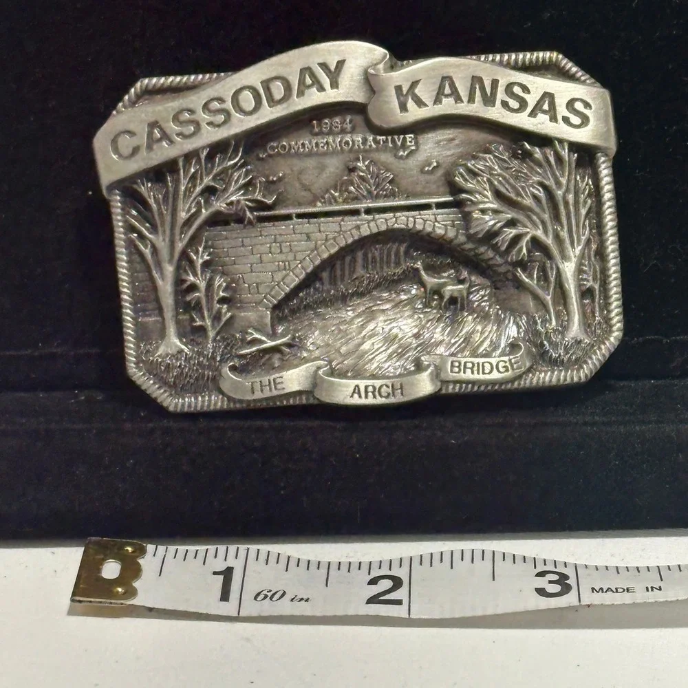 Vintage Cassoday Kansas Arch Bridge Belt Buckle Limited Edition 172/750 B&B